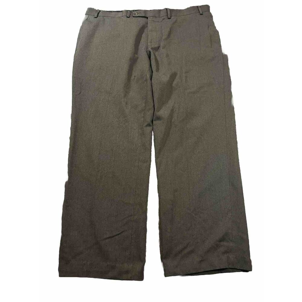Ralph Lauren Mens Dress Pants Olive‎ Green Stretch Straight Flat Front 40x30